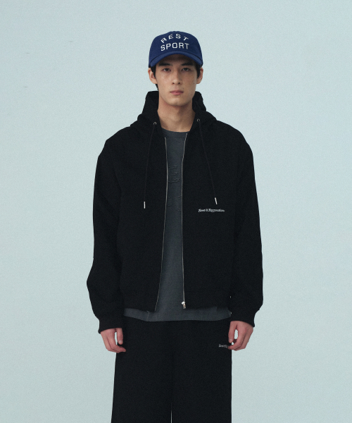 COTTON HOOD JACKET - BLACK