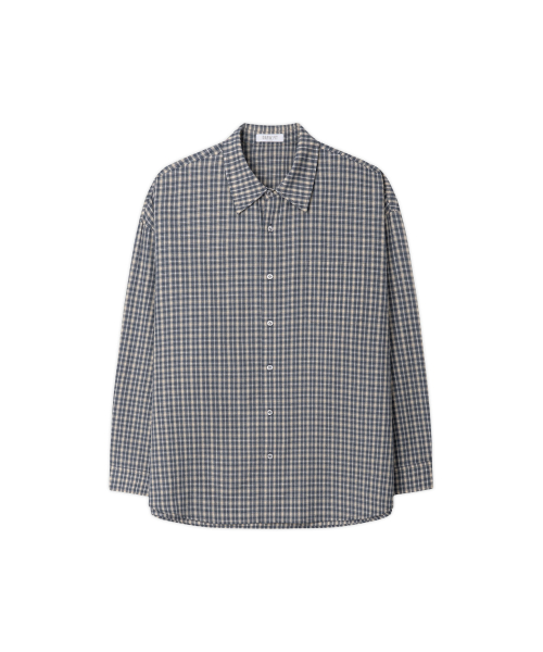 HAMILTON MINIMAL CHECK SHIRT [BLUE]
