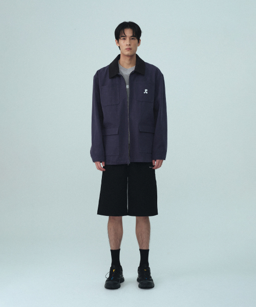 COTTON WORK JACKET - NAVY