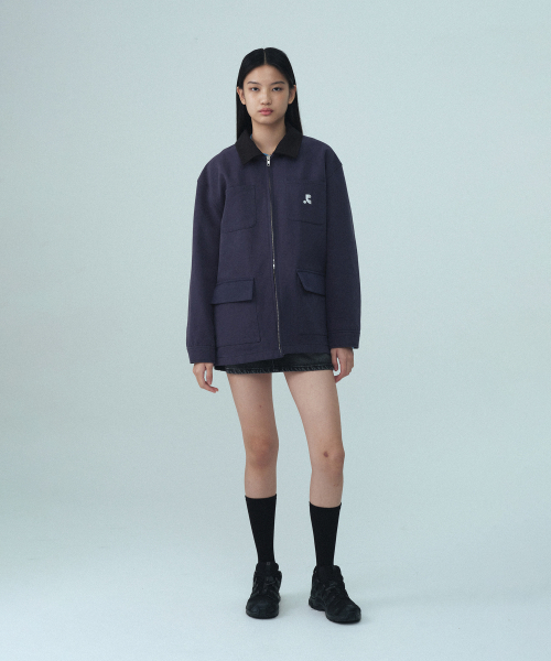 COTTON WORK JACKET - NAVY