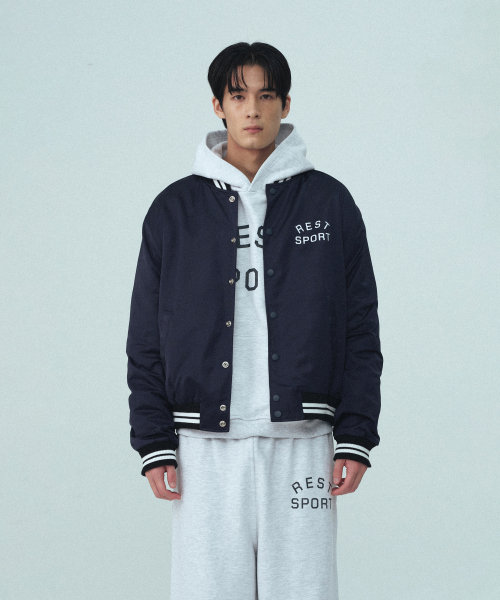 RS NYLON BOMBER JACKET - NAVY