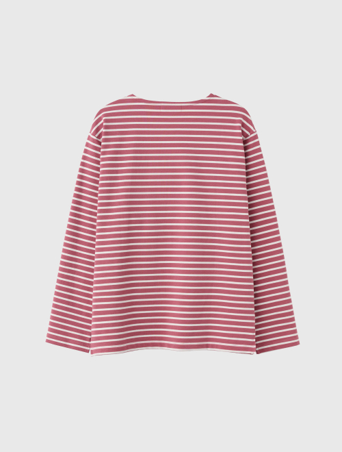 Футболка UNISEX в полоску с длинным рукавом Mauve Pink / SBE1U01003