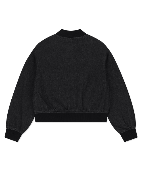 Женский короткий джинсовый бомбер Black