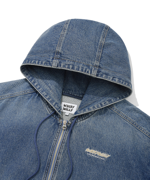 Джинсовый худи на молнии — Light Blue