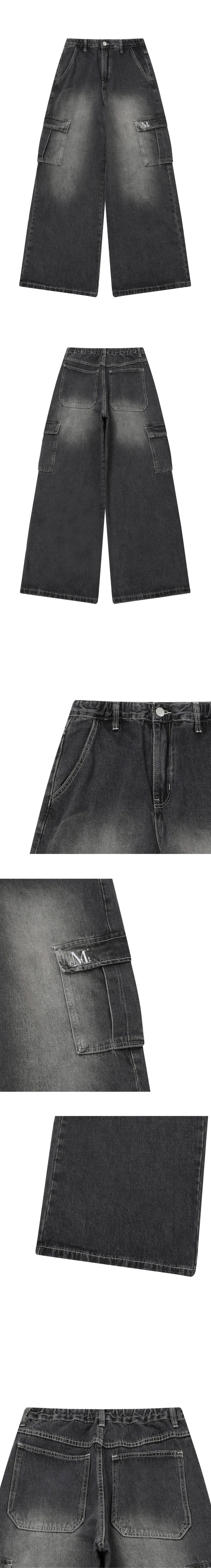 MUSINSA | MUCENT Callet Wide Cargo Denim Pants (2 Colors)