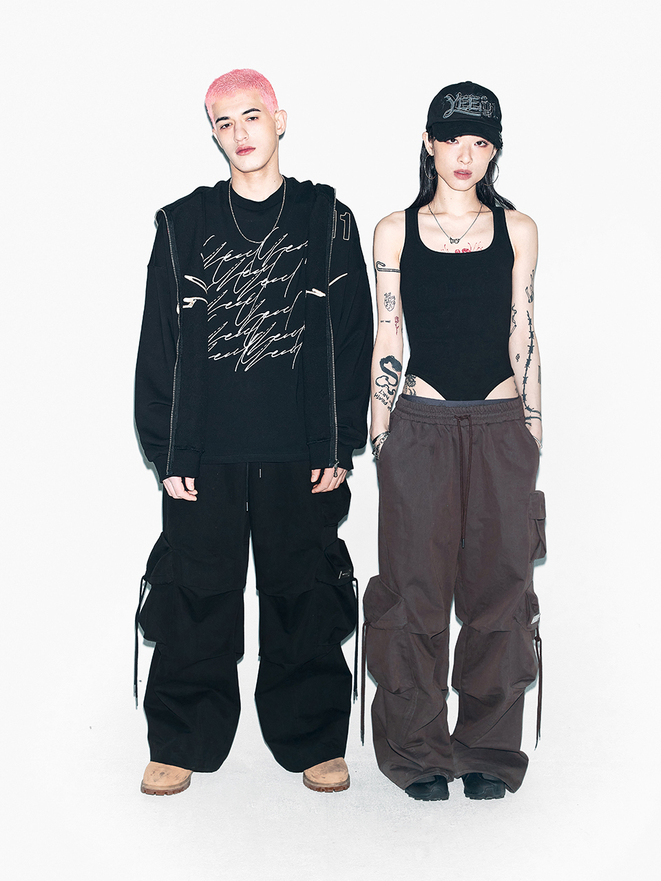 韓国商品/LEEY SOLID POCKET WIDE BANDING PANTS SOLID POCKET WIDE BANDING PANTS BLACK - leey