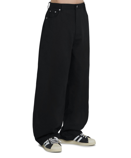 ODOLLY BACK POCKET LOOSE BAGGY PANTS - BLACK