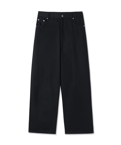ODOLLY BACK POCKET LOOSE BAGGY PANTS - BLACK