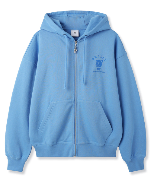 PLAYFUL ODOLLY EAR HOODIE ZIP UP - LIGHT BLUE