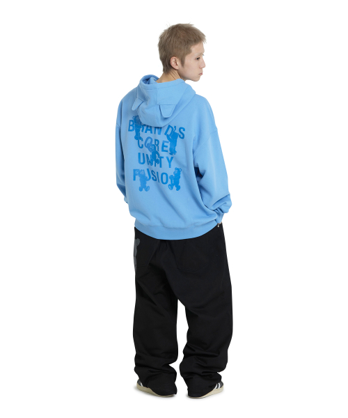 PLAYFUL ODOLLY EAR HOODIE ZIP UP - LIGHT BLUE