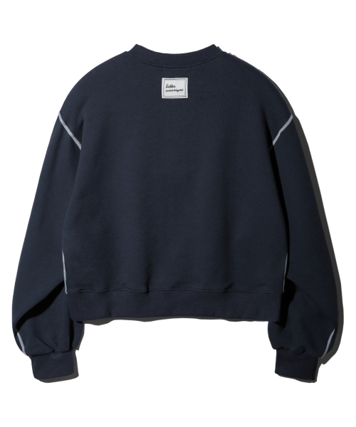 Свитшот хенли полукроп BK5965_Navy