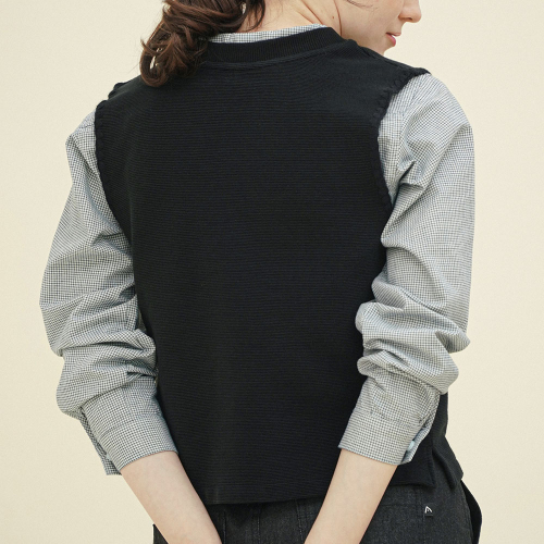 Cotton вязаный жилет — Black / 251604SBK