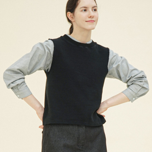 Cotton вязаный жилет — Black / 251604SBK
