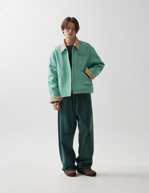25SS HARD FADED WORK JACKET PISTACHIO