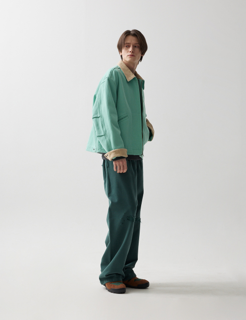 25SS HARD FADED WORK JACKET PISTACHIO