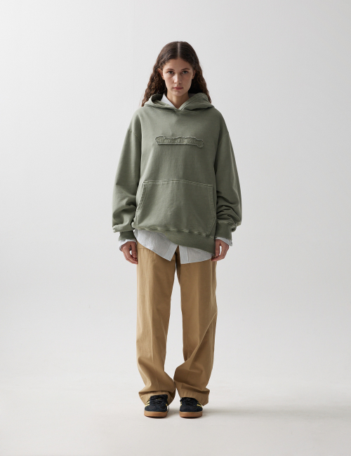DYED BASIC LOGO HODDIE SAGE GREEN