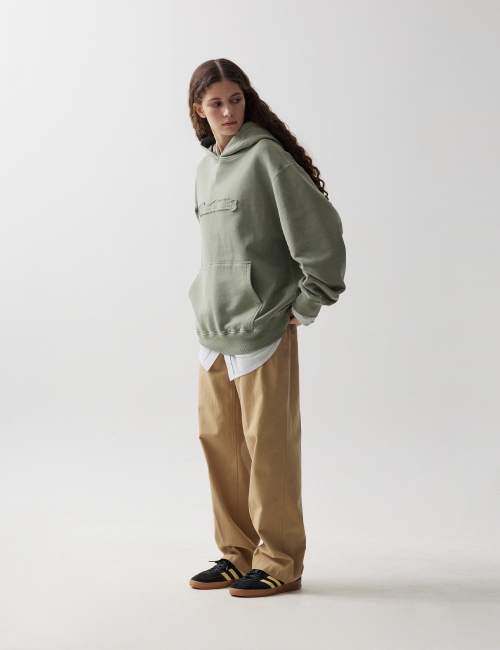 DYED BASIC LOGO HODDIE SAGE GREEN