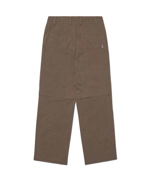 FLAP WIDE SLACKS - DARK BROWN