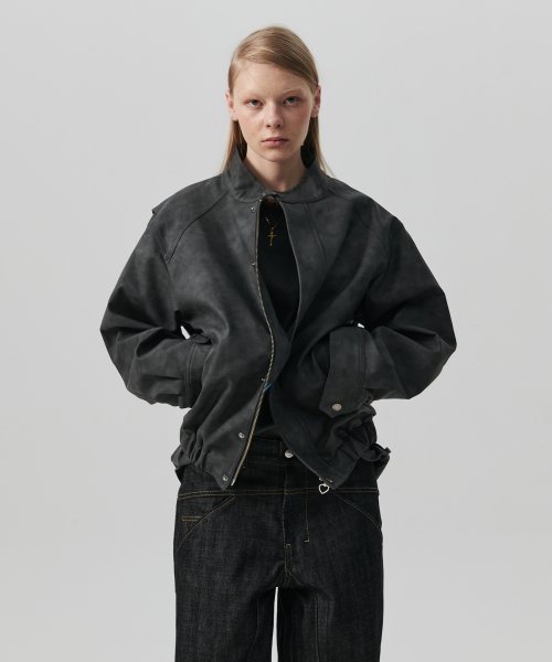 Куртка из экокожи Nomantic Vintage Washing — Black