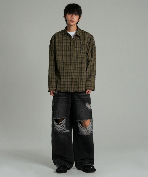 Solar Damage Maxi Denim брюки чёрный