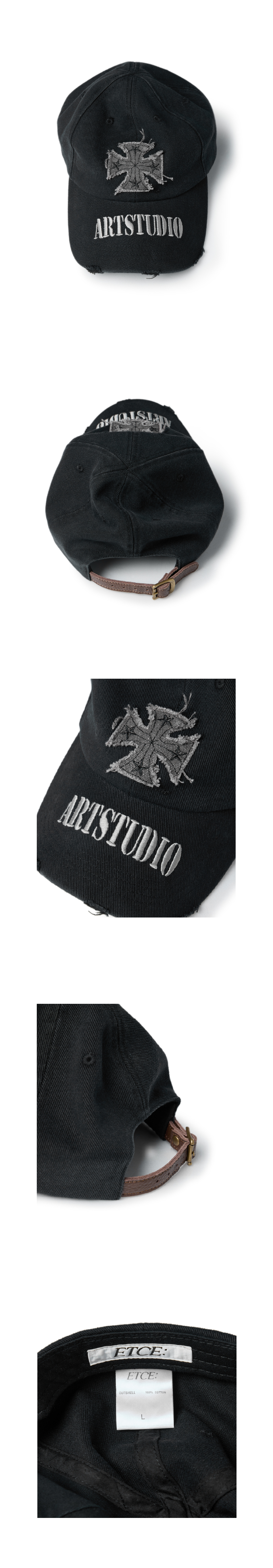 CROSS DESTROYED CAP (BLACK) 상세 이미지 1