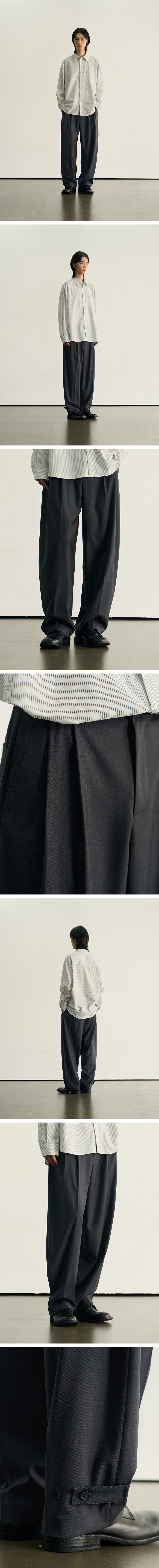 【INCHANT ME】Spring Two Tuck Half Slacks INCHANT ME】Spring Two Tuck Half Slacks Wide Leg Cropped
