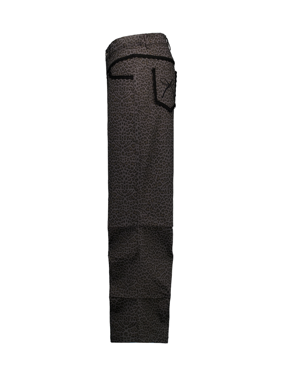 셋업이엑스이(SETUP-EXE) LEOPARD LACE PANTS / CHARCOAL