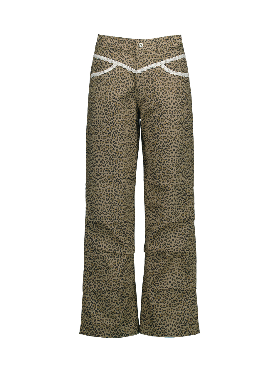 MUSINSA | SETUPEXE LEOPARD LACE PANTS / BEIGE