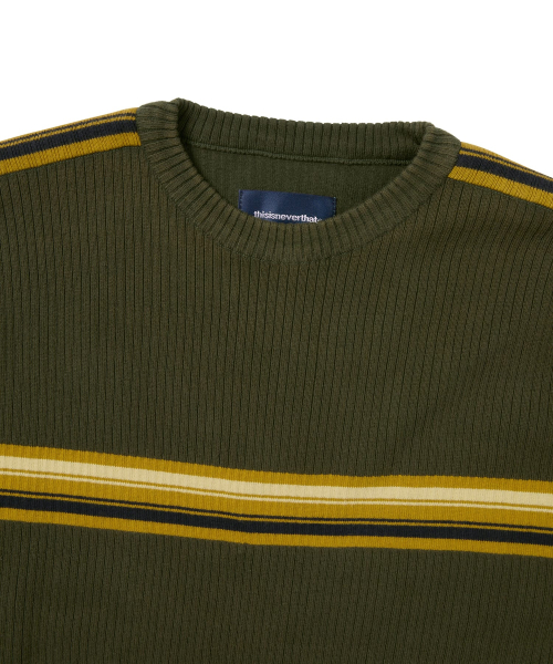 в полоску трикотаж L/S Top Olive