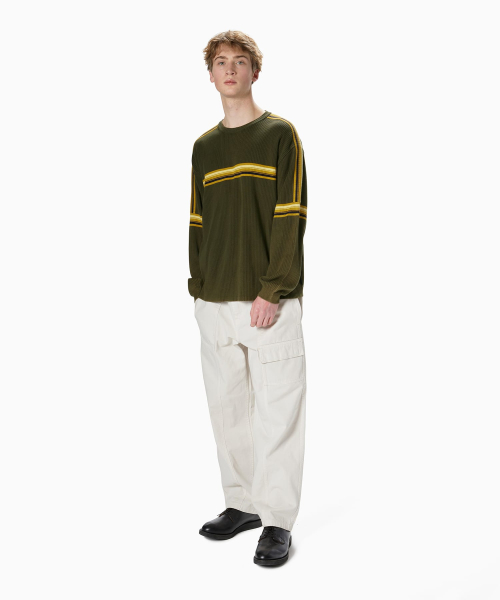 в полоску трикотаж L/S Top Olive
