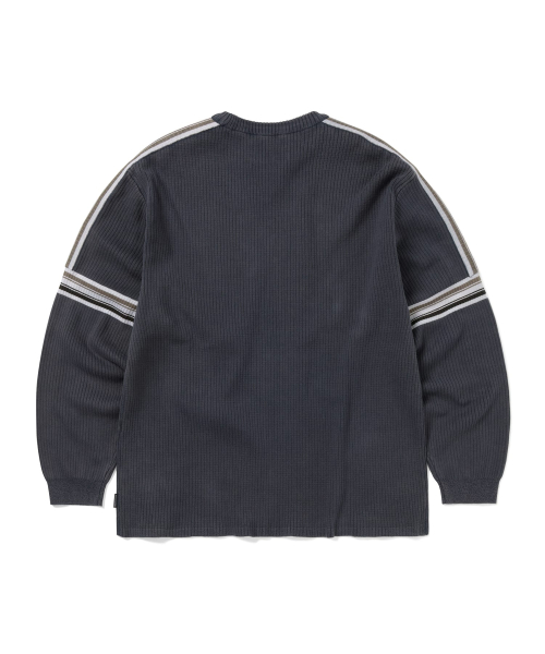 в полоску трикотаж L/S Top тёмно-синий