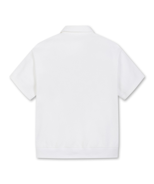 1/2 Sleeves Polo Collar Sweatshirt_G4TAM25191IVX