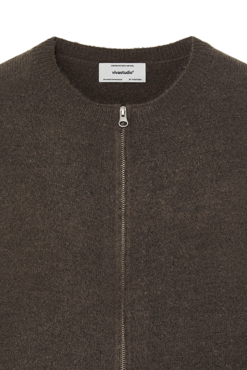 VESPER LOGO трикотаж ZIP-UP [BROWN]