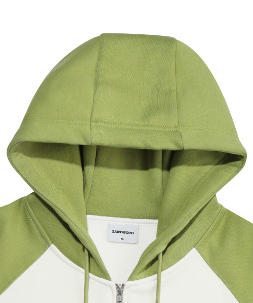 Худи на молнии Freedom с рукавом реглан_Cream/Olive Green