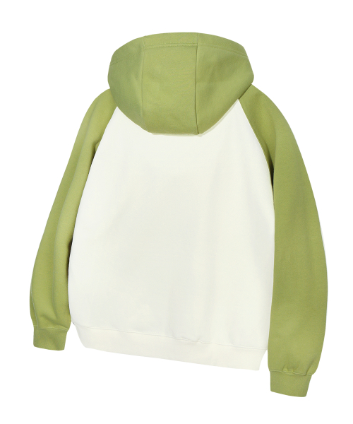Худи на молнии Freedom с рукавом реглан_Cream/Olive Green