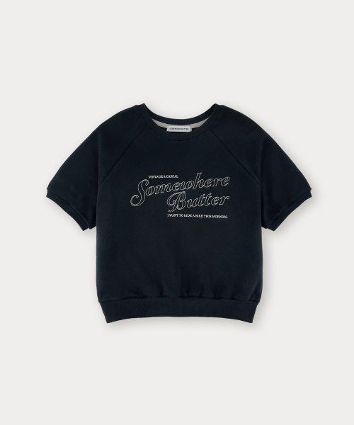 Crack Logo Half Sweatshirt - тёмно-синий