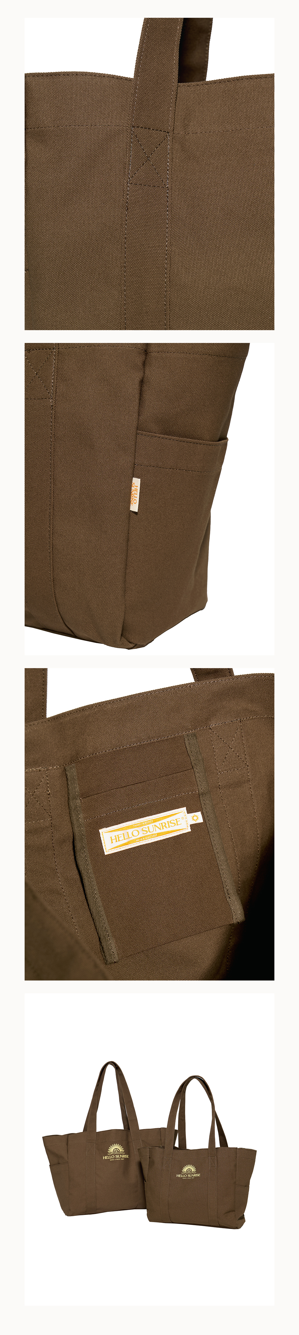 【HELLO SUNRISE】 OG Logo Canvas Tote Bag / 追跡付 MUSINSA公式 | HELLO SUNRISE OG Logo Canvas Mini Tote Bag_Brown