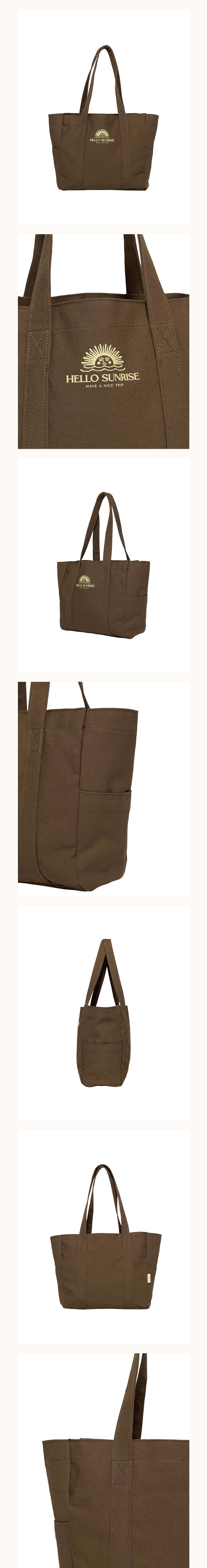 MUSINSA公式 | HELLO SUNRISE OG Logo Canvas Mini Tote Bag_Brown