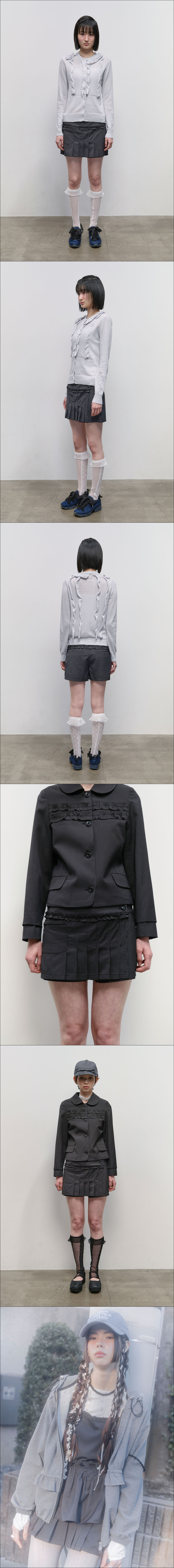 MUSINSA公式 | TYPESERVICE Stripe Wrap Skort [Black]