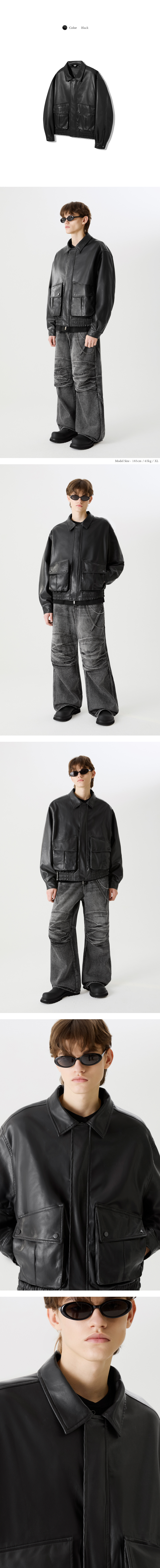 ジャケットその他 TRILLION Vegan Leather Two Pocket Blouson Jacket 5JH479 2020Tabletop1307_TMHILHPS20_S_