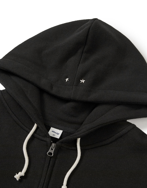 [Mmlg] STAR HOOD ZIPUP (EVERY BLACK)