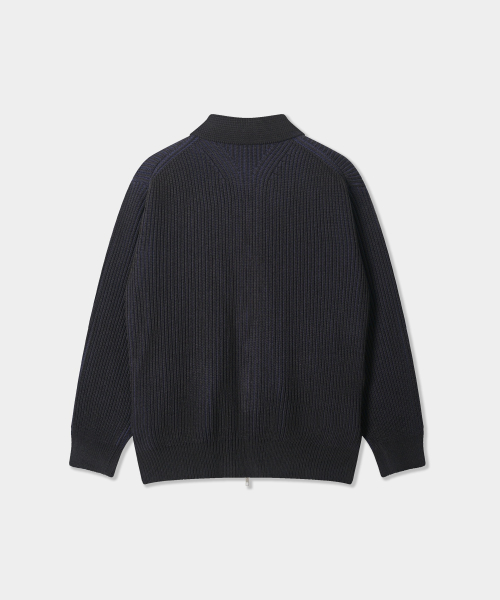 Двусторонняя молния-кардиган с воротником - Black/Navy