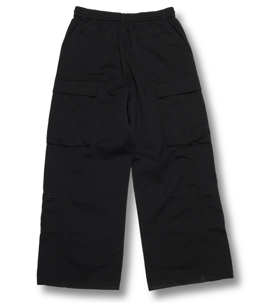 Широкие карго на резинке 8P — Black