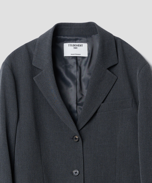одинарный TAILORED JACKET_CHARCOAL