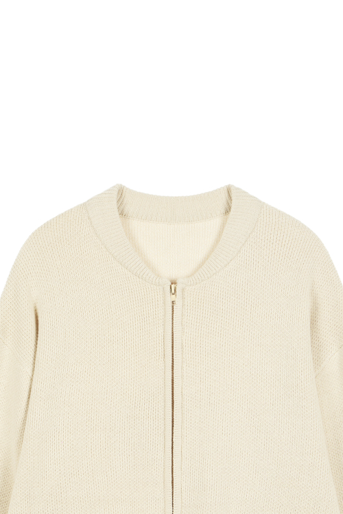 D JACQUARD LONG трикотаж ZIP-UP IN бежевый