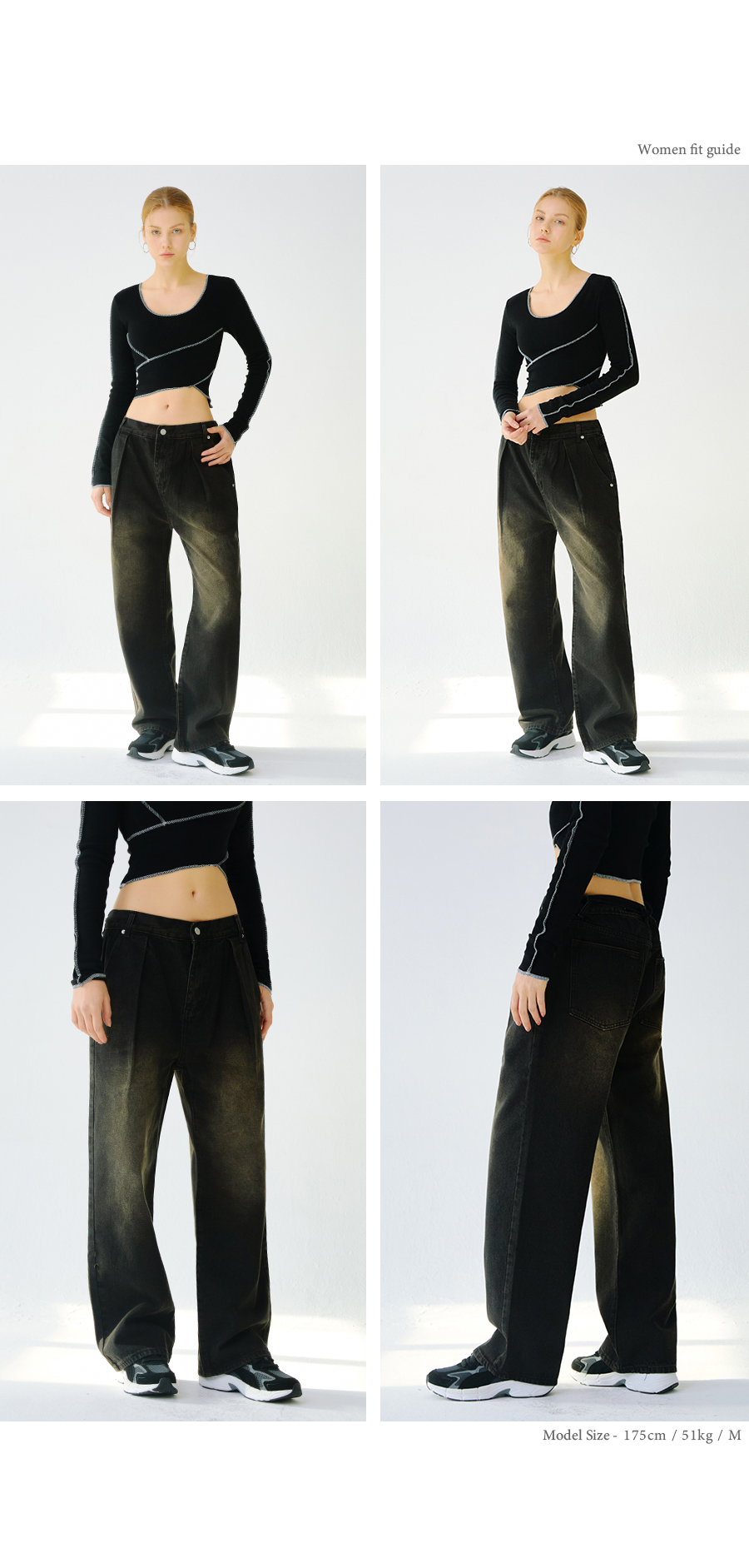 ★TRILLION★ Yellow Washing Reverse Tuck Denim Pants PINK BL MUSINSA | TRILLION Yellow Wash Reverse Tuck Denim Pants