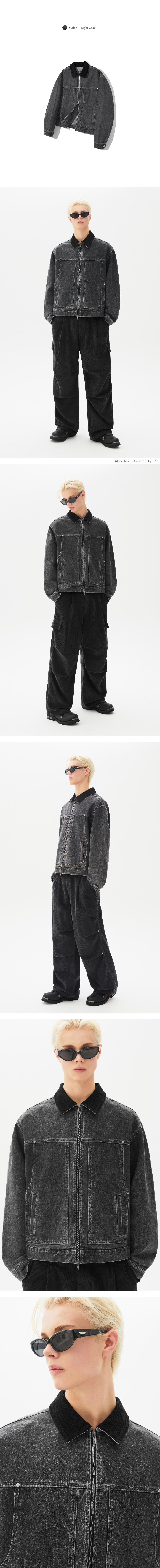 ジャケットその他 TRILLION Color Work Collar Zip Up Knit Jacket 5JH476 MUSINSA | TRILLION CORDUROY COLLAR DENIM ZIP-UP WORK JACKET