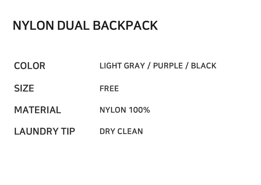 ■NOIAGO■ Nylon dual backpack light gray NOI1484 MUSINSA | NOIAGO NOI1484 Nylon Dual Backpack (Light Grey)