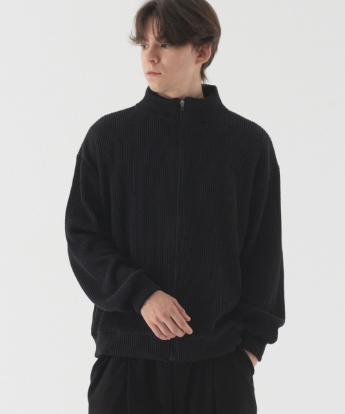 Свободный трикотажный зип-худи (Black)