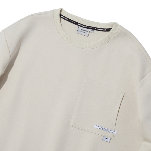 Свитшот с карманом и этикеткой Beige ITZ1TM01ABE